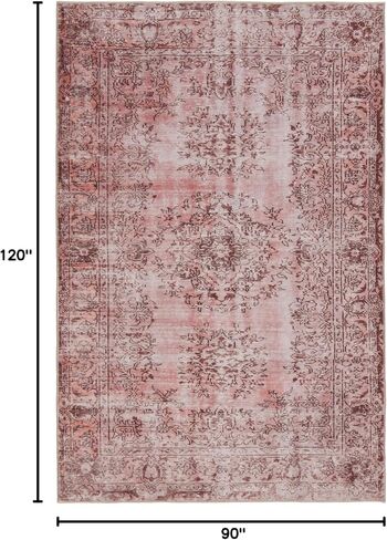 Jaipur Living، سجادة عداء قابلة للغسل في الغسالة مقاس 2x10، سجادة مدخل Boho Rose/Maroon in Kuwait