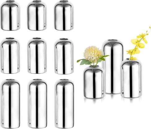 Glasseam Gold Bud Vases for Centerpieces: Modern Blown Glass Vases for Flowers Cute Small Vase Set of 6 Golden Decorative Flower Vase Decor Mini Centerpiece for Wedding Table Dining Room Decorations in Saudi Arabia