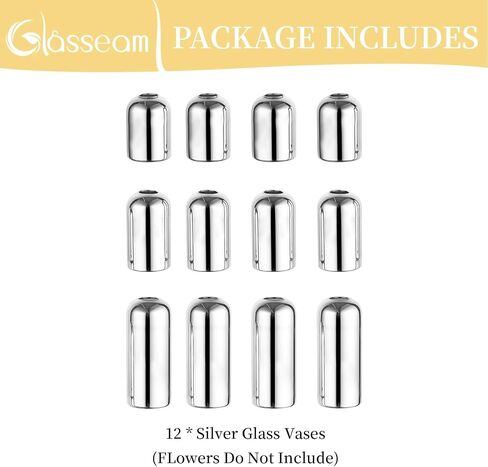 Glasseam Gold Bud Vases for Centerpieces: Modern Blown Glass Vases for Flowers Cute Small Vase Set of 6 Golden Decorative Flower Vase Decor Mini Centerpiece for Wedding Table Dining Room Decorations in Saudi Arabia