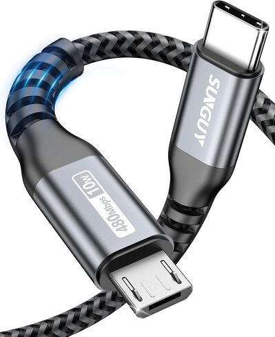 كابل SUNGUY USB C إلى Micro USB OTG بطول 3.3أقدام [عبوة من قطعتين]، كابل Micro USB إلى Tyep C مضفر متوافق مع Samsung Galaxy S7 S6 وJ7 وJ3 وPS4 وPS4 Xbox وغيرها من أجهزة Micro USB in Kuwait