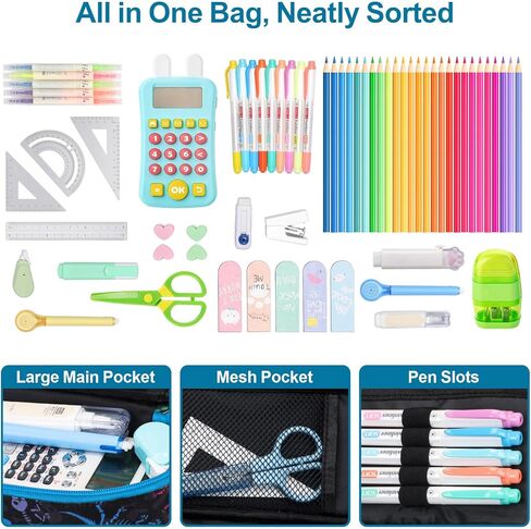 Pencil Case for Boys - Cute Pencil Case for Kids Pencil Pouch Organizer for Student School, Dinosaur Kids Pencil Case with Multi-slot, Pencil Bag Only (Black Green, Dinosaur) in Kuwait