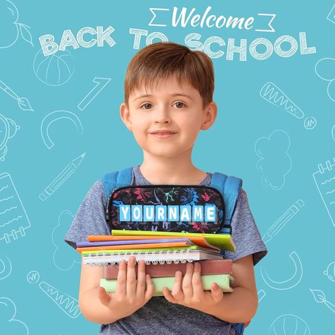 Pencil Case for Boys - Cute Pencil Case for Kids Pencil Pouch Organizer for Student School, Dinosaur Kids Pencil Case with Multi-slot, Pencil Bag Only (Black Green, Dinosaur) in Kuwait