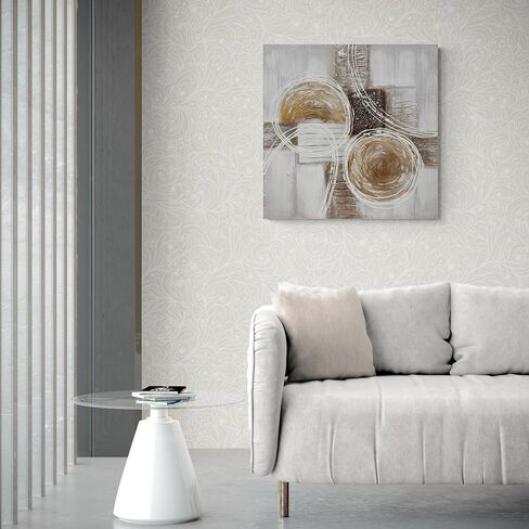 EAHunt محكم الفن الذهب مجردة جدار الفن النفط اللوحة جدار الفن رسمت باليد 3D جدار الفن 24x24 بوصة كبيرة قماش جدار الفن الزخرفية الطراز الحديث in Saudi Arabia