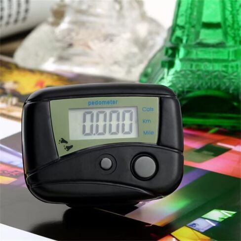 Black Electronic Steps Digital LCD Run Step Run Distence Pedometer Walking Calorie Counter Distance. Practical Treatment Fitness Technology in Saudi Arabia