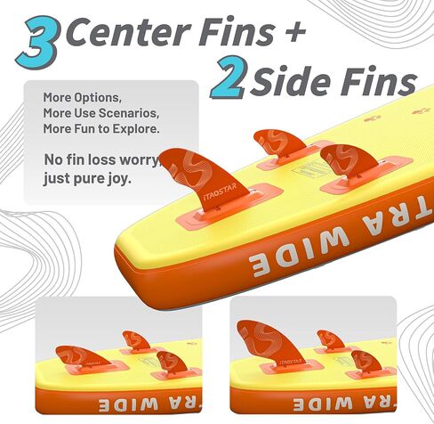 Pets 11'×35"/10'6"×31"/11'6"×34"×6" Inflatable Wide Paddle Board for Youth/Adults, 8'×29"×4.7" Inflatable Stand Up Paddle Board for Kids, One-Stop Premium SUP Board Accessories, Tailored Fins in Saudi Arabia