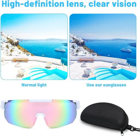 نظارات شمسية لركوب الدراجات للنساء، نظارات شمسية رياضية عصرية رائعة، نظارات شمسية خارجية للحماية من الأشعة فوق البنفسجية لصيد الأسماك والجري والبيسبول والكرة اللينة in Kuwait