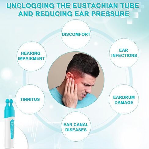 جهاز تخفيف ضغط الأذن، جهاز فك انسداد قناة استاكيوس - يوازن ضغط الأذن ويساعد على تحسين طنين الأذن وألم الأذن، جهاز فك انسداد الأذن المحمول للطيران والغوص والسباحة in Kuwait