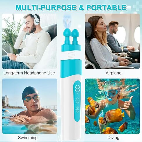 جهاز تخفيف ضغط الأذن، جهاز فك انسداد قناة استاكيوس - يوازن ضغط الأذن ويساعد على تحسين طنين الأذن وألم الأذن، جهاز فك انسداد الأذن المحمول للطيران والغوص والسباحة in Kuwait