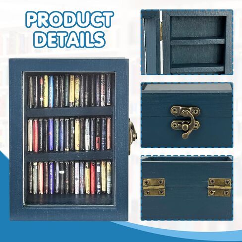 Anxiety Bookshelf Mini Bookshelf Ornament Miniature Bookshelf Decor Shake Bookshelf Shake Away Your Anxiety Miniature Book Library with 300pcs Mini Books for Book Lovers Home Room Office Decor in Saudi Arabia