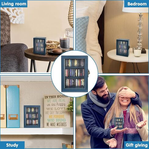 Anxiety Bookshelf Mini Bookshelf Ornament Miniature Bookshelf Decor Shake Bookshelf Shake Away Your Anxiety Miniature Book Library with 300pcs Mini Books for Book Lovers Home Room Office Decor in Saudi Arabia