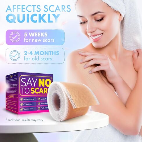 Silicone Scar Tape for Comprehensive Scar Care - Scar Treatment for Surgical Scars, C-Section, Keloid Bump Removal - Extra Long Roll for Extended Use - 130 x 1.5 inch in Saudi Arabia