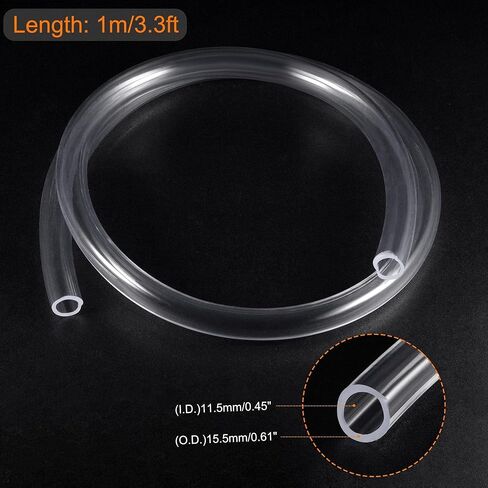 TOP-VIGOR 20 مم ID 25 مم OD PVC أنابيب الفينيل الشفافة، طول 1 متر أنابيب مياه مرنة من الدرجة الغذائية، أنبوب بلاستيكي لنقل المياه والزيت والهواء والمساحيق والحبيبات الدقيقة in Saudi Arabia