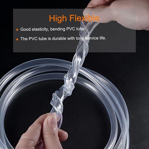 TOP-VIGOR 20 مم ID 25 مم OD PVC أنابيب الفينيل الشفافة، طول 1 متر أنابيب مياه مرنة من الدرجة الغذائية، أنبوب بلاستيكي لنقل المياه والزيت والهواء والمساحيق والحبيبات الدقيقة in Saudi Arabia