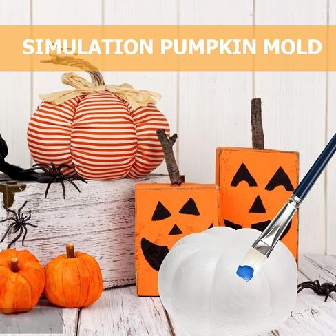 Large White Pumpkins for Decorating: 7.8INCH White Artificial Pumpkins Fake Foam Pumpkins Harvest Pumpkins Paintable Artificial Pumpkins for Halloween Decor Thanksgiving Decor in Saudi Arabia