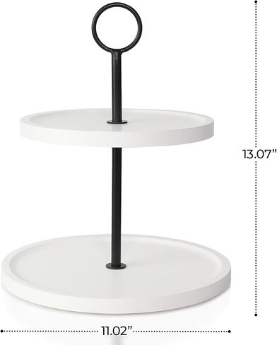 Decorative Wooden Tiered Tray Stand - Beautiful Two Tiered Coffee Table Serving Tray Enhances Your Seasonal Modern Farmhouse Decor - The Perfect Centerpiece for Your Fall Table Decorations in Saudi Arabia