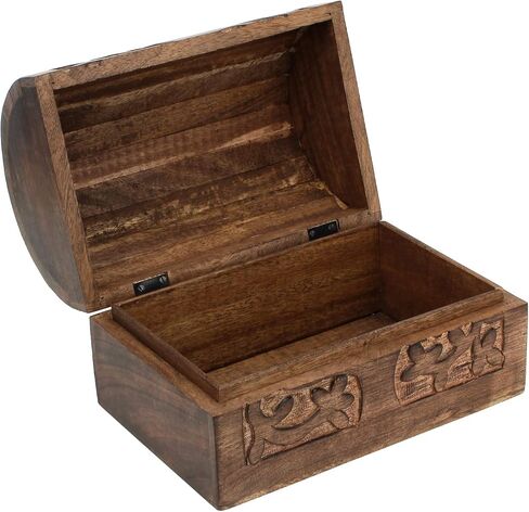 Ajuny Handcrafted Decorative Jewelry Box Beautifully Tree Of Life Design Carving Wooden Treasure Chest Jewellery Storage Boxes Organizer Trinket keepsake Holder Watch Box, Great for Gifts - 9x6 Inch in Saudi Arabia