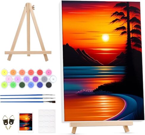 Paint by Numbers Kit for Adults with Framed Canvas&Wooden Easel, DIY Acrylic Paint by Numbers Kits for Adults Beginner, Birds Drawing Paintwork Arts and Crafts for Home Wall Decor, 12x16inch in Saudi Arabia