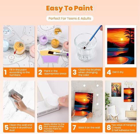 Paint by Numbers Kit for Adults with Framed Canvas&Wooden Easel, DIY Acrylic Paint by Numbers Kits for Adults Beginner, Birds Drawing Paintwork Arts and Crafts for Home Wall Decor, 12x16inch in Saudi Arabia