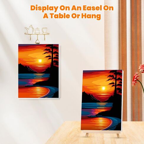 Paint by Numbers Kit for Adults with Framed Canvas&Wooden Easel, DIY Acrylic Paint by Numbers Kits for Adults Beginner, Birds Drawing Paintwork Arts and Crafts for Home Wall Decor, 12x16inch in Saudi Arabia