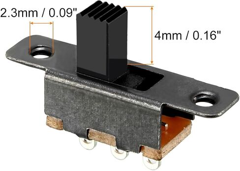 Toggle Switch Latching Slide Control 3 Pin 1P2T, [for Electronic Projects] - 3mm/4 Pcs in Saudi Arabia