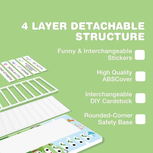 4 in 1 Reward Chart for Kids, Reusable Bedtime/Morning/Daily Routine Chart for Kids, Magnetic Chore Chart for Kids Toddlers, Sticker Chart for Kids Behavior Chart for Kids at Home in Saudi Arabia