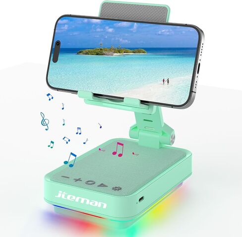 JTEMAN Gifts for Men, Cell Phone Stand with Wireless Bluetooth Speaker and LED Light, Cool Gadgets Gifts for Men Women Husband Mom Dad, Unique Birthday Gifts in Saudi Arabia