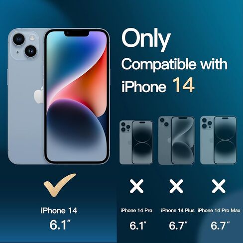 حافظة JETech 5 في 1 مغناطيسية لهاتف iPhone 14 مقاس 6.1 بوصة مع واقي شاشة من الزجاج المقوى وحامي عدسة الكاميرا، متوافقة مع MagSafe، وغطاء هاتف مقاوم للصدمات (شفاف) in Saudi Arabia