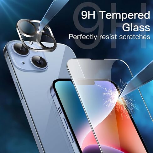 حافظة JETech 5 في 1 مغناطيسية لهاتف iPhone 14 مقاس 6.1 بوصة مع واقي شاشة من الزجاج المقوى وحامي عدسة الكاميرا، متوافقة مع MagSafe، وغطاء هاتف مقاوم للصدمات (شفاف) in Saudi Arabia