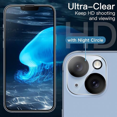 حافظة JETech 5 في 1 مغناطيسية لهاتف iPhone 14 مقاس 6.1 بوصة مع واقي شاشة من الزجاج المقوى وحامي عدسة الكاميرا، متوافقة مع MagSafe، وغطاء هاتف مقاوم للصدمات (شفاف) in Saudi Arabia