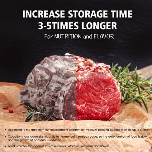 أكياس تفريغ الهواء من بوكس ​​ليجيند مع تطبيق إدارة الطعام مقاس 11 بوصة × 50 بوصة (عبوة من قطعتين)، أكياس حفظ الطعام مع رموز شريطية لتتبع الطعام، أكياس تفريغ مفرغة خالية من البيسفينول A لفيديو Sous Vide، وتخزين الطعام، وإعداد الوجبات in Kuwait