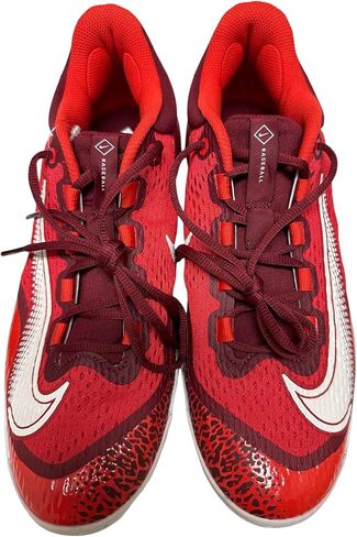 Nike Alpha Huarache Elite 4 Low Men's Baseball Cleats Shoes University Red/Team Red/Habanero Red/White #DJ6521-616 - Size Mens 10 in Saudi Arabia