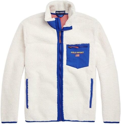 Polo Ralph Lauren Polo Sport Pile Fleece Sweatshirt Clubhouse Cream/Sapphire Star XL in Saudi Arabia