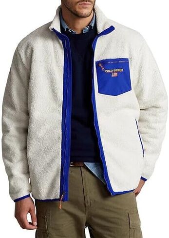 Polo Ralph Lauren Polo Sport Pile Fleece Sweatshirt Clubhouse Cream/Sapphire Star XL in Saudi Arabia