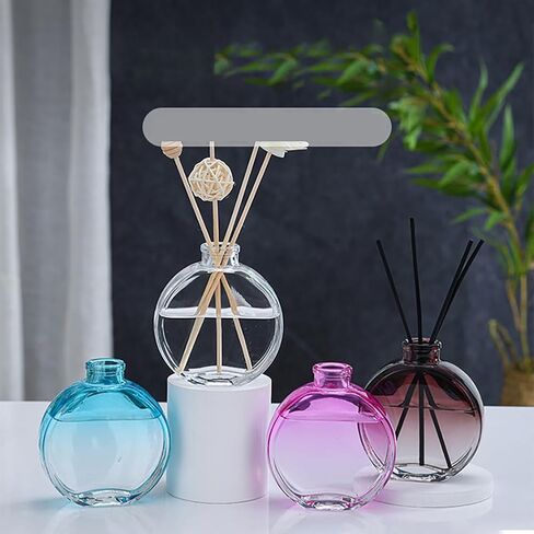150ml Empty Glass Diffuser Bottles Essential Oil Diffuser Jars Fragrance Reed Diffuser Bottles Refillable Aromatherapy Diffuser Bottles for Home Office Brown in Saudi Arabia