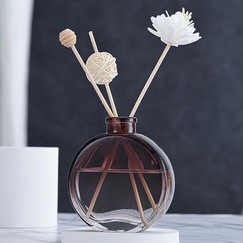 150ml Empty Glass Diffuser Bottles Essential Oil Diffuser Jars Fragrance Reed Diffuser Bottles Refillable Aromatherapy Diffuser Bottles for Home Office Brown in Saudi Arabia