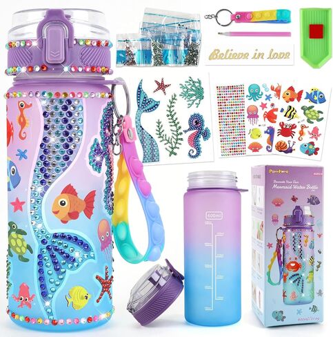 PERRYHOME Decorate Your Own 21 Oz Water Bottle for Girls Age 4-6-8-10, Unicorn Toys for Girls Painting Crafts, Fun Arts and Crafts Kits 6-12 Year Old Toddler Girls Birthday Christmas Gifts Toys in Saudi Arabia