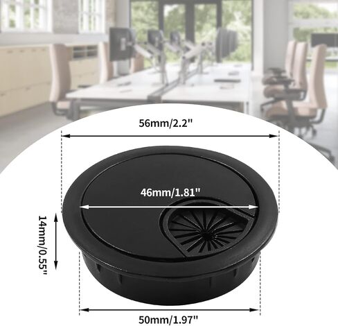 Uenhoy 2 Inch Metal Desk Grommet Black Wire Cable Hole Cover for Wire Organizing, Desk Table Grommet for Office and Home in Saudi Arabia