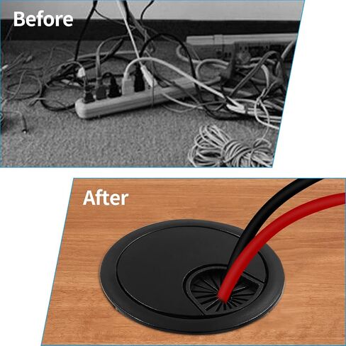 Uenhoy 2 Inch Metal Desk Grommet Black Wire Cable Hole Cover for Wire Organizing, Desk Table Grommet for Office and Home in Saudi Arabia