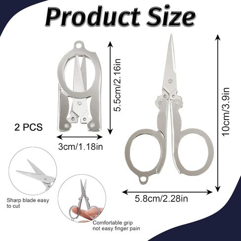 8 Packs Folding Scissors Mini Scissors Portable Travel Scissors, Stainless Steel Small Scissors, Paper Craft Scissors Tiny Scissors Pocket Scissors Badge Scissors for School Travel Office in Saudi Arabia