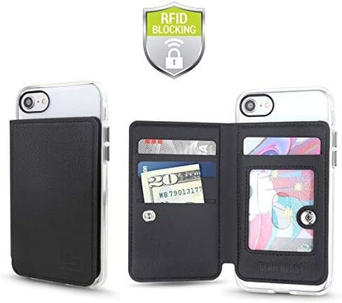 Cell Phone Wallet for Back of Phone, Stick On Wallet Credit Card ID Holder with RFID Protection Compatible with iPhone, Galaxy & Most Smartphones and Cases in Saudi Arabia