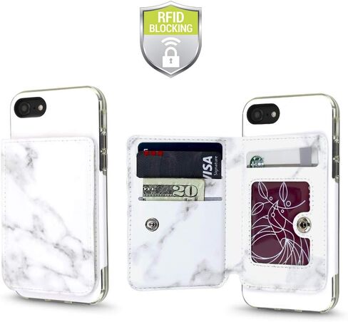 Cell Phone Wallet for Back of Phone, Stick On Wallet Credit Card ID Holder with RFID Protection Compatible with iPhone, Galaxy & Most Smartphones and Cases in Saudi Arabia