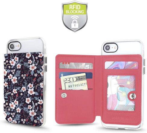 Cell Phone Wallet for Back of Phone, Stick On Wallet Credit Card ID Holder with RFID Protection Compatible with iPhone, Galaxy & Most Smartphones and Cases in Saudi Arabia