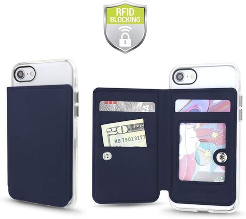 Cell Phone Wallet for Back of Phone, Stick On Wallet Credit Card ID Holder with RFID Protection Compatible with iPhone, Galaxy & Most Smartphones and Cases in Saudi Arabia