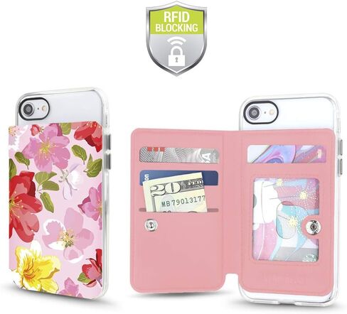 Cell Phone Wallet for Back of Phone, Stick On Wallet Credit Card ID Holder with RFID Protection Compatible with iPhone, Galaxy & Most Smartphones and Cases in Saudi Arabia