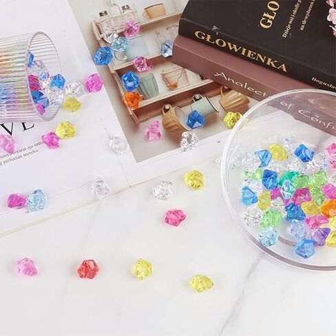 1000Pcs Multicolor Fake Crush Ice Rocks, Mini Vase Fillers Small Acrylic Diamonds for Centerpieces Home Party Table Scatter, 0.5in Plastic Gems for DIY Crafts in Saudi Arabia