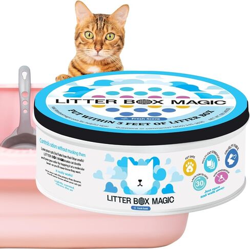 Cat Deodorizer Jar (16 Oz, Pack of 2) 1 Fresh & 1 Unscented - Air Freshener for Pet Smells from Litter Box - Odor Removing Litterbox Gel In A Jar - Odor Eliminator to Freshen Air in Saudi Arabia