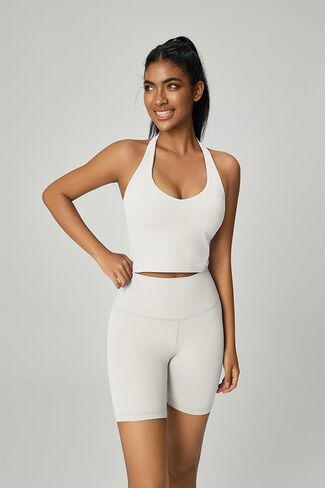 altiland V Neck Halter Sports Bra for Women, Padded Workout Yoga Cropped Tank with Medium Support in Saudi Arabia