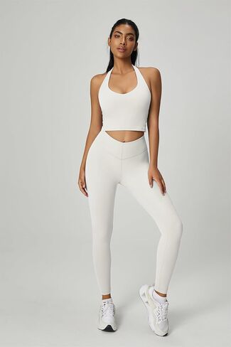 altiland V Neck Halter Sports Bra for Women, Padded Workout Yoga Cropped Tank with Medium Support in Saudi Arabia