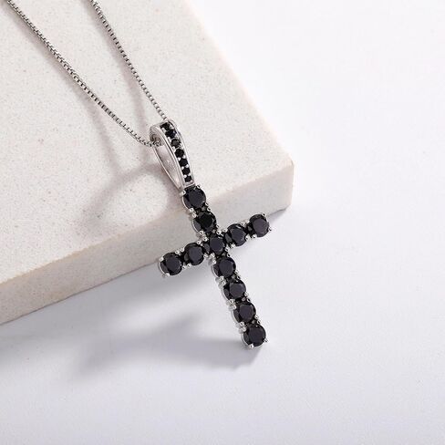 TOPGRILLZ Cross Necklace for Women Sterling Silver Necklace Gold Cross Necklace Iced out Cubic Zirconia Cross Chain for Men Cross Pendant with 20" Stainless Box Chain in Saudi Arabia
