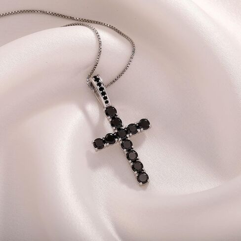 TOPGRILLZ Cross Necklace for Women Sterling Silver Necklace Gold Cross Necklace Iced out Cubic Zirconia Cross Chain for Men Cross Pendant with 20" Stainless Box Chain in Saudi Arabia